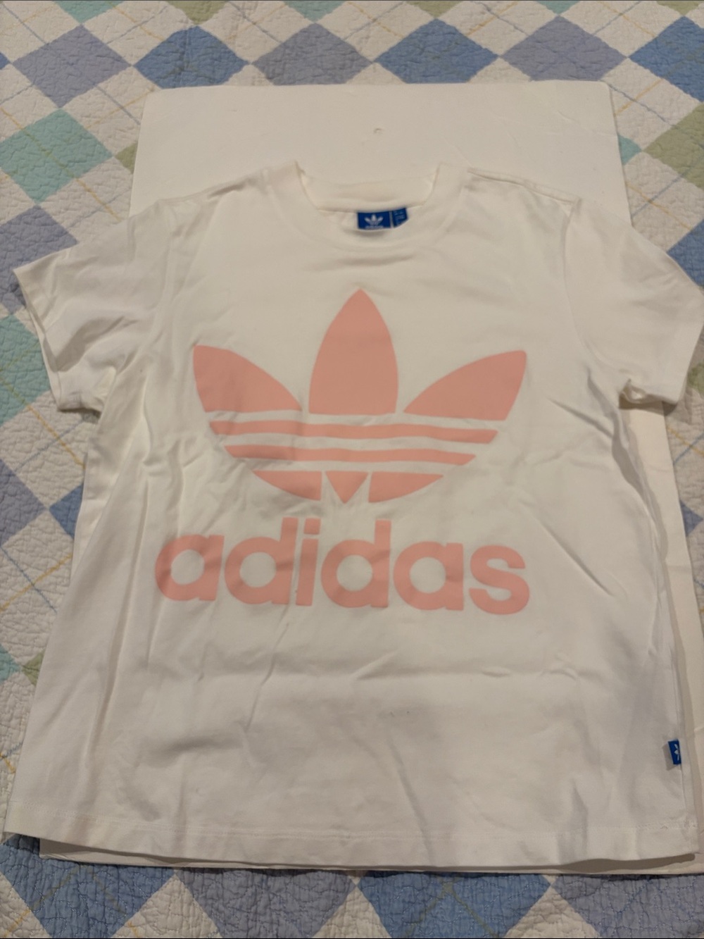 adidas White Tee with Pink Logo (Purchased in JAPAN)